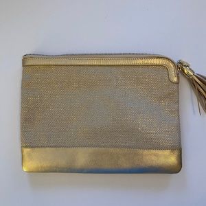 Lilly Pulitzer gold clutch
